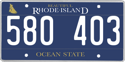 RI license plate 580403