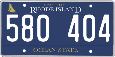 RI license plate 580404