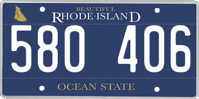 RI license plate 580406