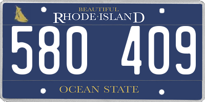 RI license plate 580409