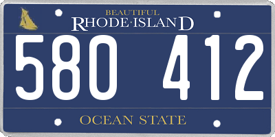 RI license plate 580412