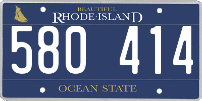 RI license plate 580414