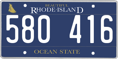 RI license plate 580416