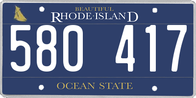 RI license plate 580417