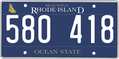 RI license plate 580418