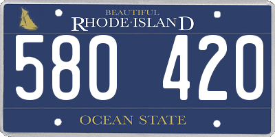 RI license plate 580420