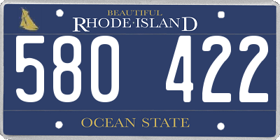 RI license plate 580422