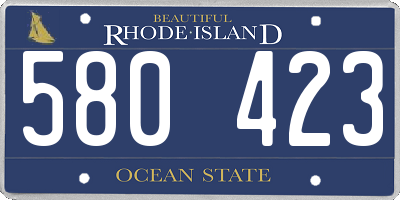 RI license plate 580423