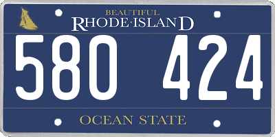 RI license plate 580424
