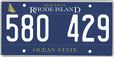 RI license plate 580429