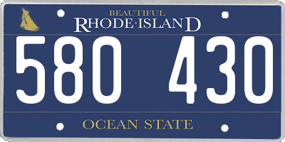 RI license plate 580430