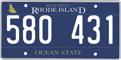 RI license plate 580431