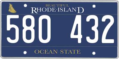 RI license plate 580432