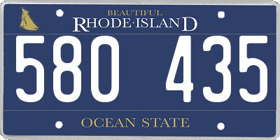 RI license plate 580435