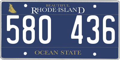 RI license plate 580436