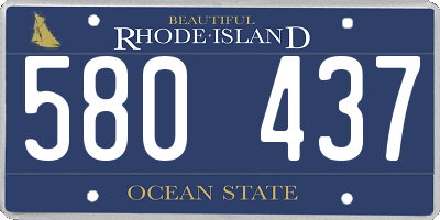 RI license plate 580437