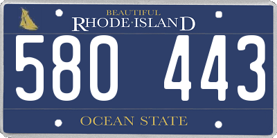 RI license plate 580443