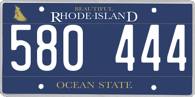 RI license plate 580444