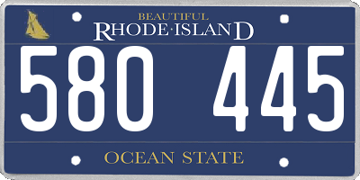 RI license plate 580445