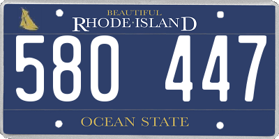 RI license plate 580447