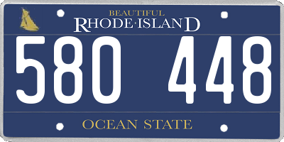 RI license plate 580448