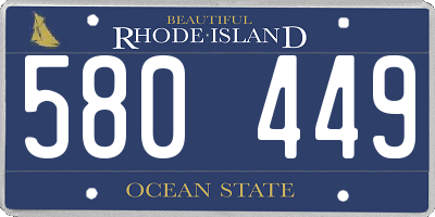 RI license plate 580449