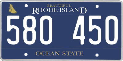 RI license plate 580450