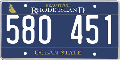 RI license plate 580451