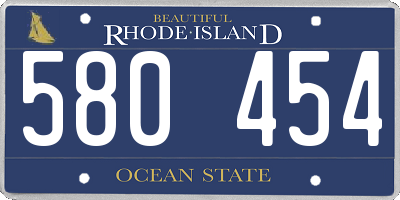 RI license plate 580454