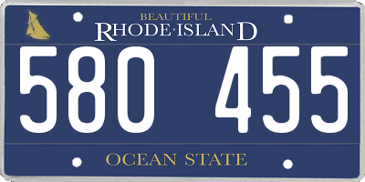 RI license plate 580455