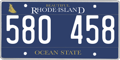 RI license plate 580458
