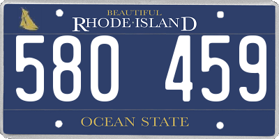 RI license plate 580459