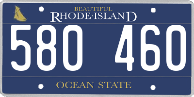 RI license plate 580460