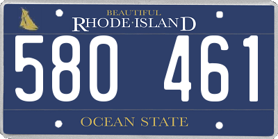 RI license plate 580461