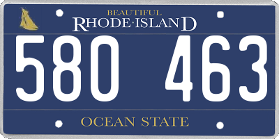 RI license plate 580463