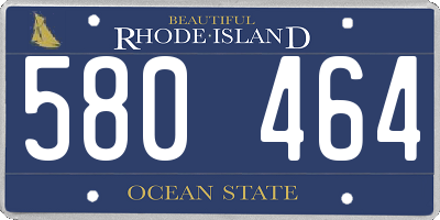 RI license plate 580464