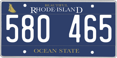 RI license plate 580465