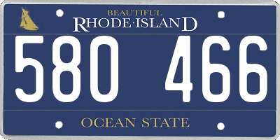 RI license plate 580466