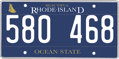 RI license plate 580468