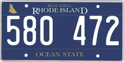 RI license plate 580472