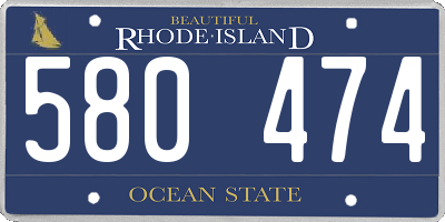 RI license plate 580474