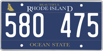 RI license plate 580475