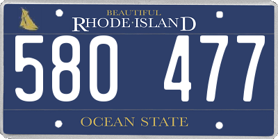 RI license plate 580477