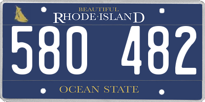 RI license plate 580482