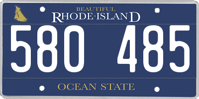 RI license plate 580485