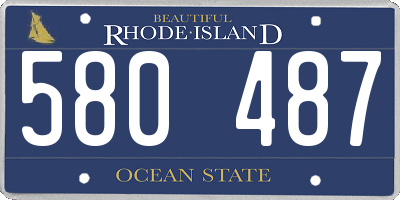 RI license plate 580487