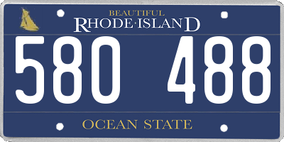 RI license plate 580488