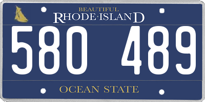 RI license plate 580489