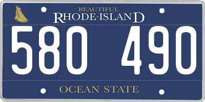 RI license plate 580490