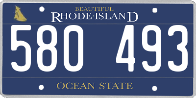 RI license plate 580493